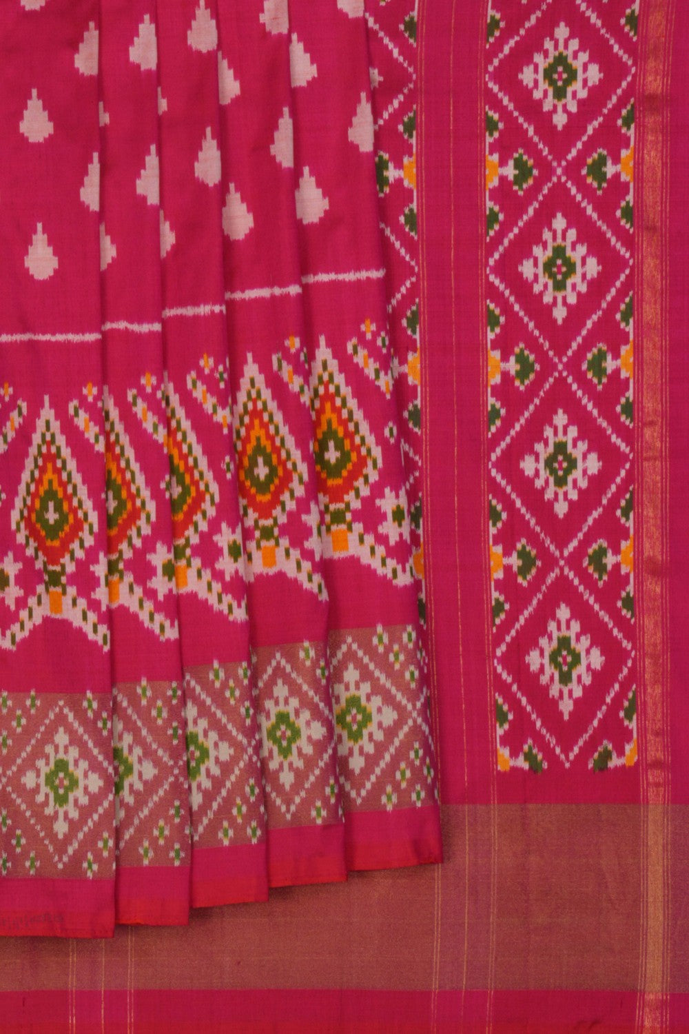Image of Pochampally Ikat Silk Pink Saree
